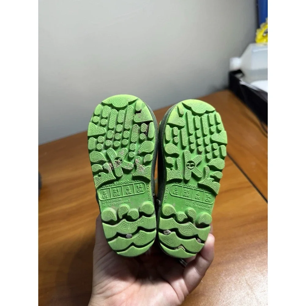 Kidorable Frog Rain Boots Green Toddler Size 5 Waterproof Kids Shoes Pull On